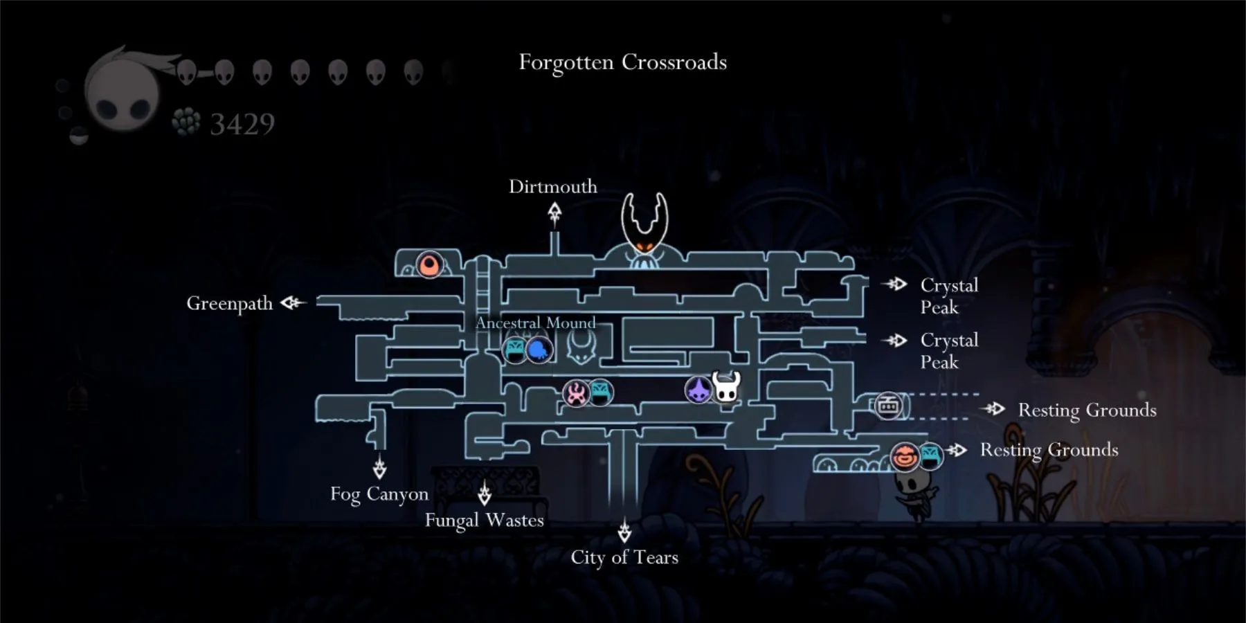 Trạm Forgotten Crossroads nằm giữa lối mòn cũ của Hallownest